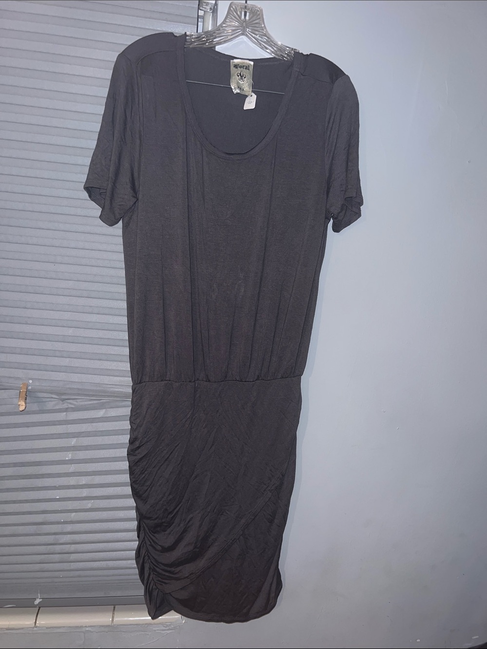Vocal Black Short-Sleeve Midi Dress